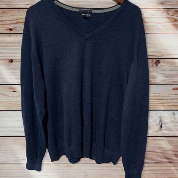 Lands' End Other - Lands' End Blue V-Neck Sweater Size XL